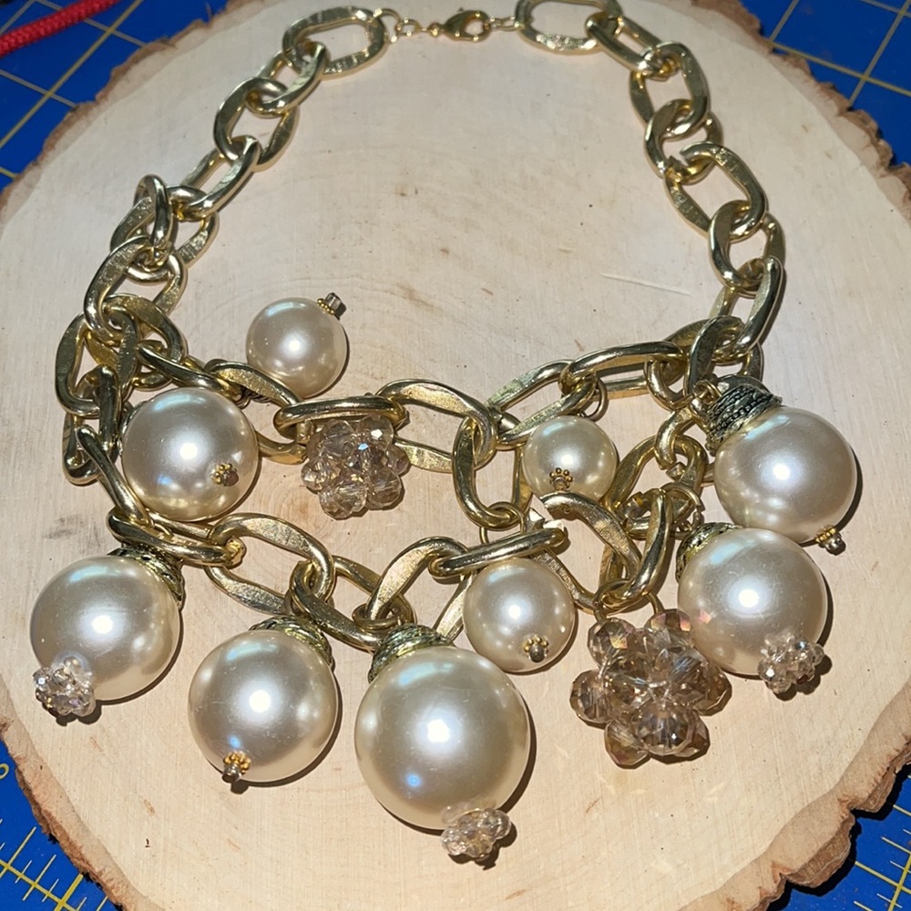 Chunky Double Strand Statement Necklace - image 2
